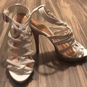 White lace heels